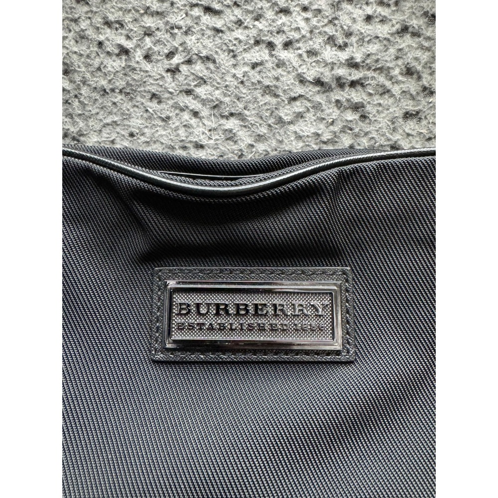 Burberry Nylon Leather Trim Crossbody Messenger Bag Black Unisex 14" x 13" - Picture 5 of 16